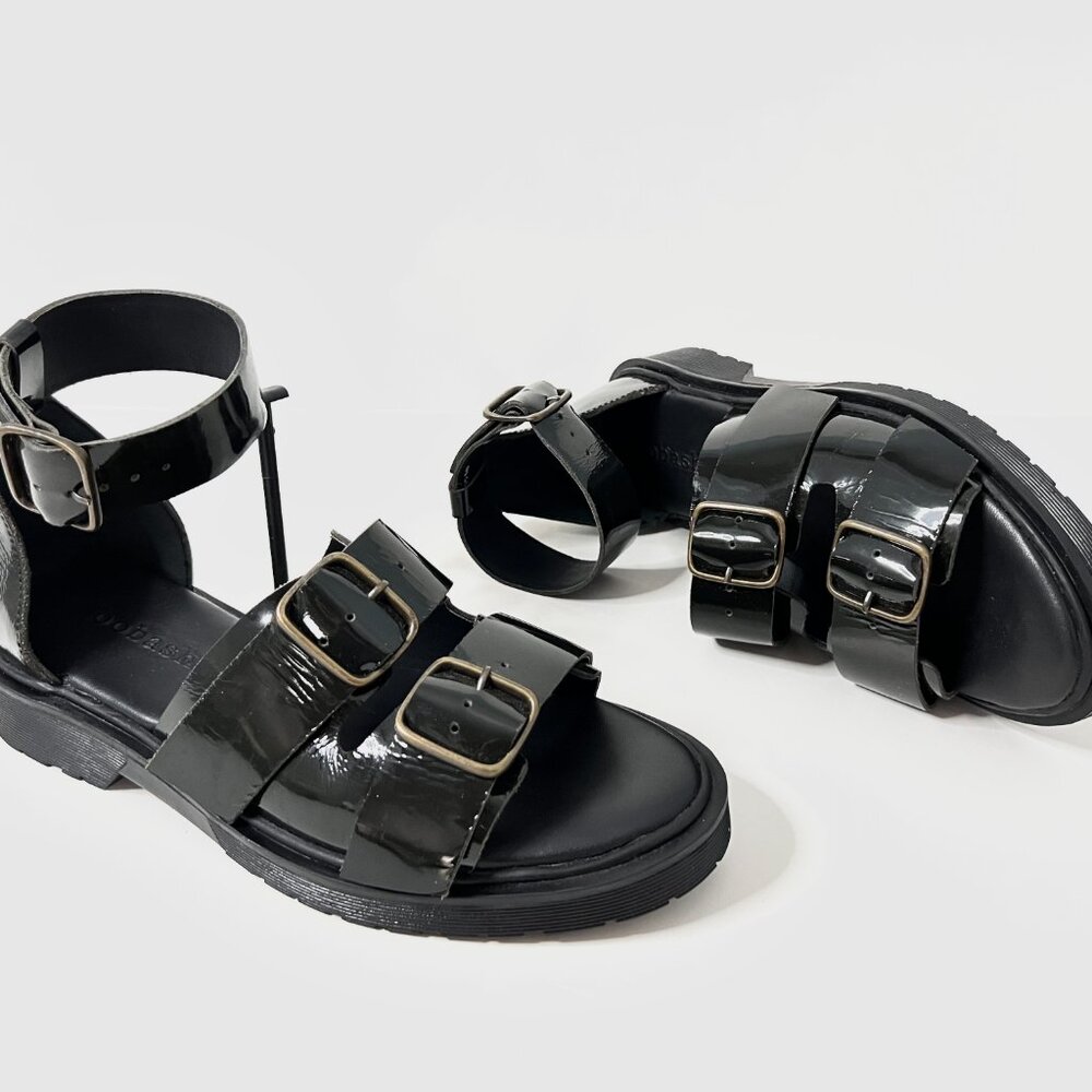 Blake double buckle chunky sandal black